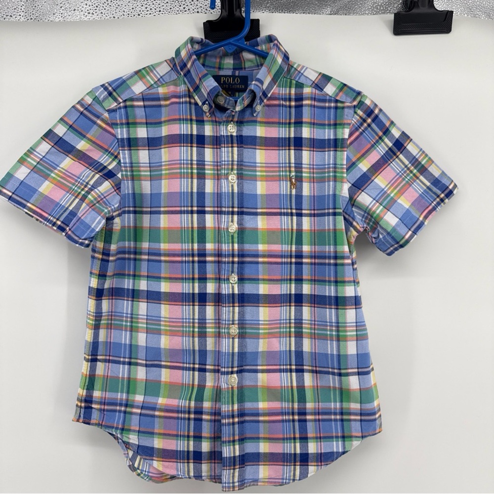 Polo by Ralph Lauren Pastel Plaid Short-Sleeve Button-Down Shirt